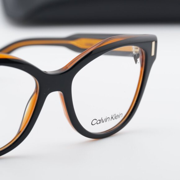 Calvin Klein CK23541 008 Cat Eye Eyeglasses 53mm - Black/Brown